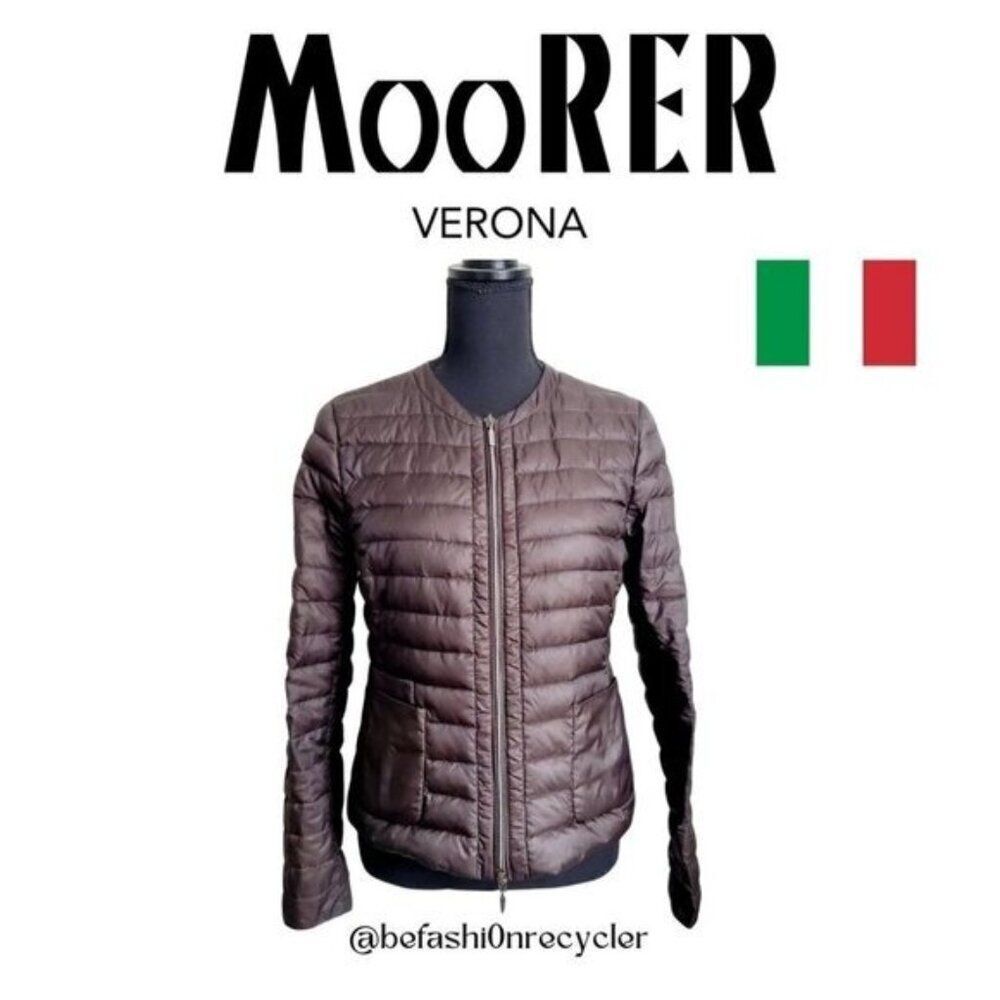 MooRER Verona Women's Puffer Jacket  Dark Brown Size Small Made in Italy EUC